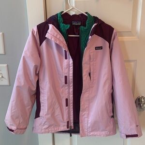 Patagonia Kids' Light Pink and Dark Purple 3 in 1 ski jacket. Girls XL (14)